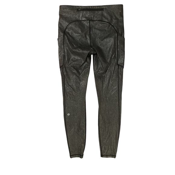 6 Lululemon Speed Up Tight Full-On Luxtreme 28" Luminosity Foil Print Silver - Picture 4 of 7